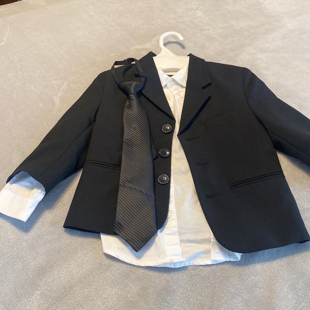 Boys suit top and button up undershirt for sale.
